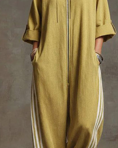 Leonora | Striped Tracksuit, Sporty Style with Zipper