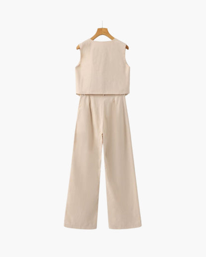 Classy Lady - Two-Piece Linen Set